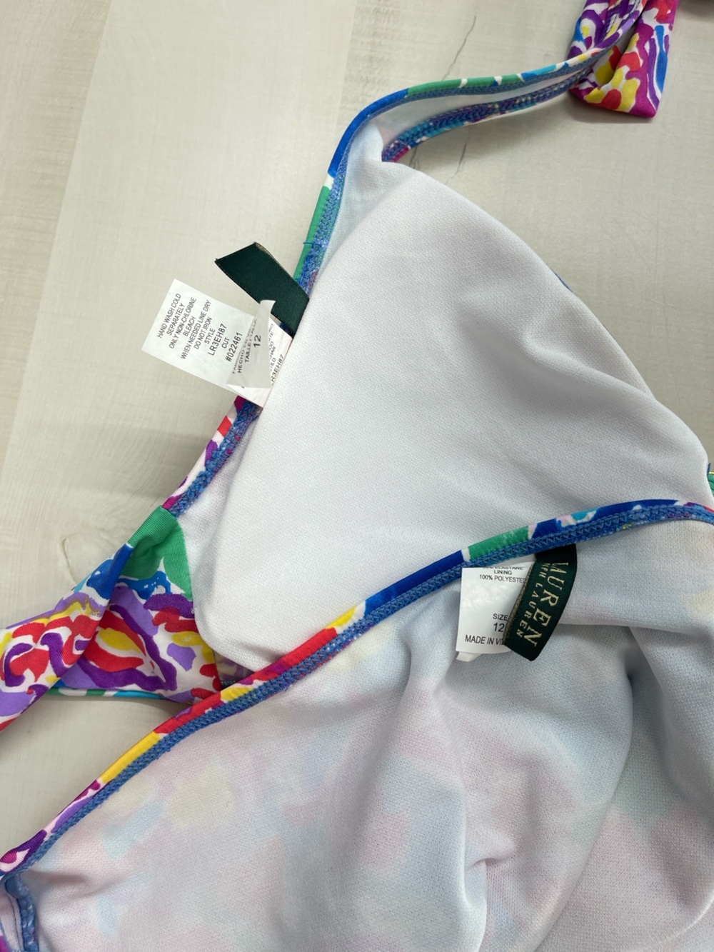 LAUREN RALPH LAUREN printed colorful bikini set halter 12 sexy vacation - Picture 5 of 7